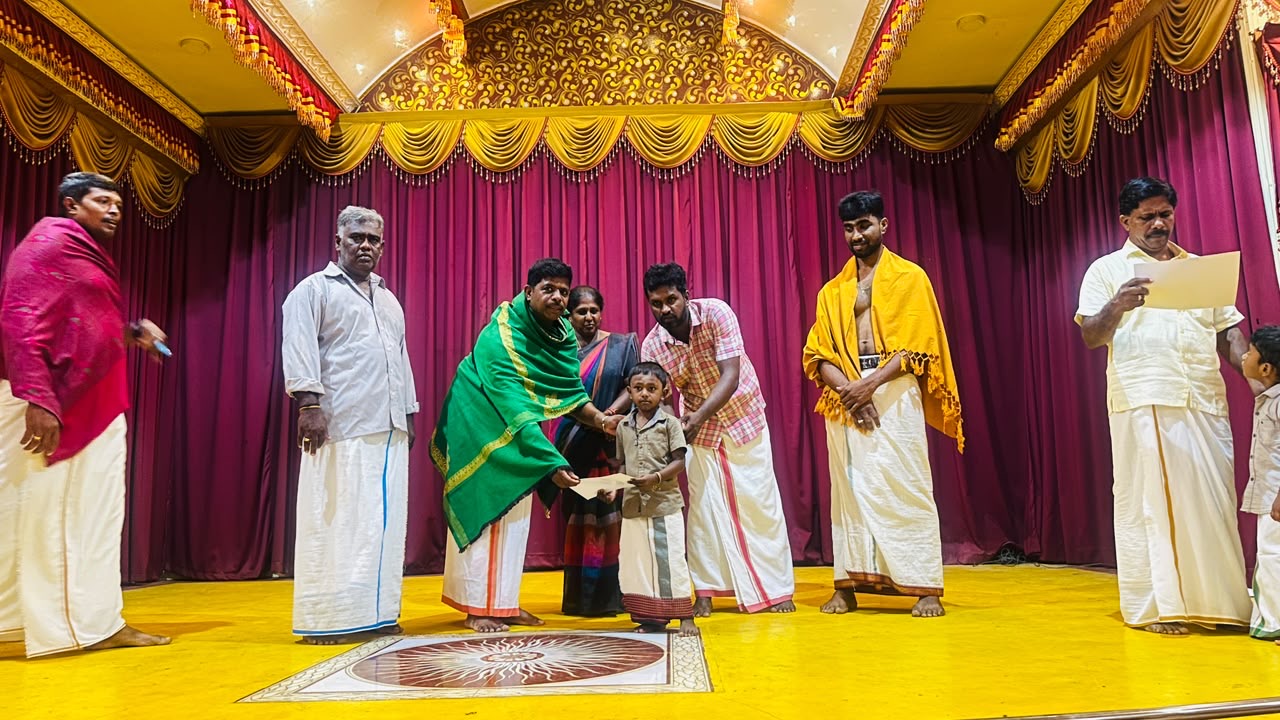 Manjavanapathi Murugan Temple Moral School conducts Pannisai and Neethi Book Mind Competition Day 1