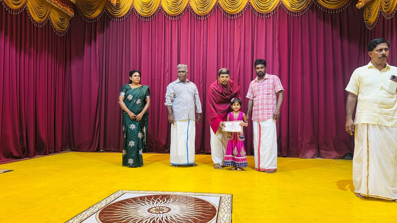 Manjavanapathi Murugan Temple Moral School conducts Pannisai and Neethi Book Mind Competition Day 1