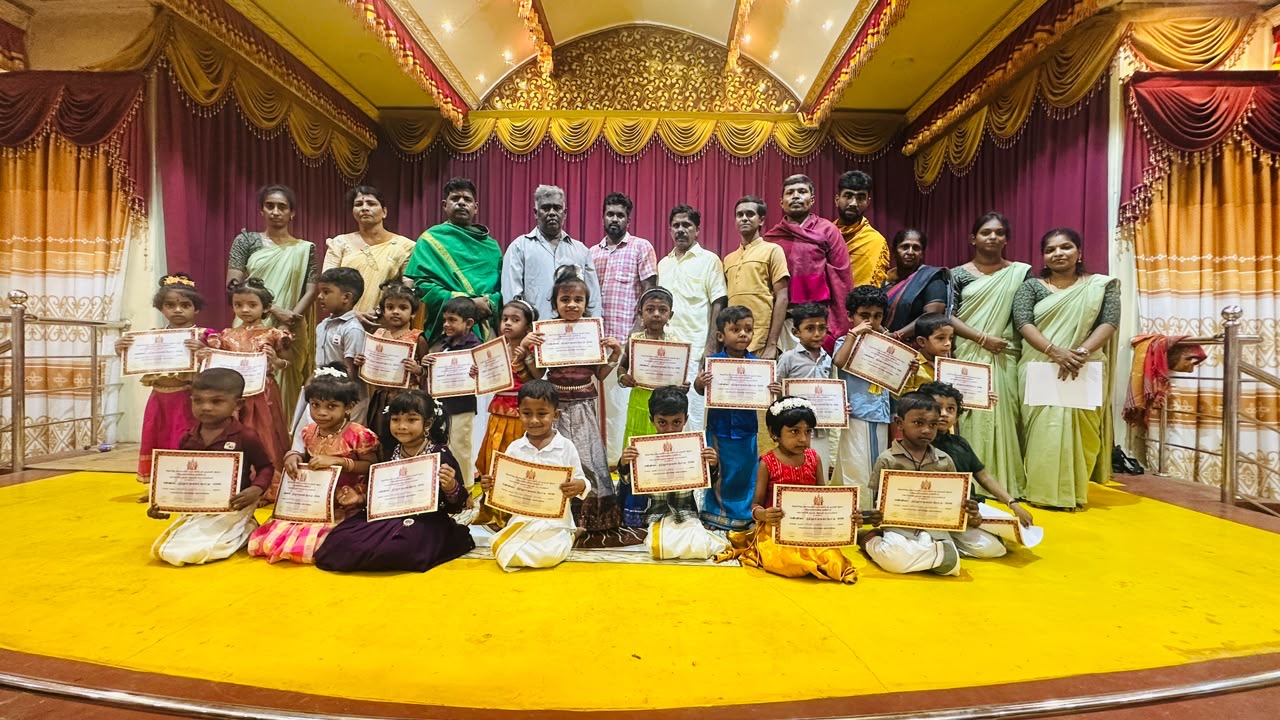Manjavanapathi Murugan Temple Moral School conducts Pannisai and Neethi Book Mind Competition Day 1