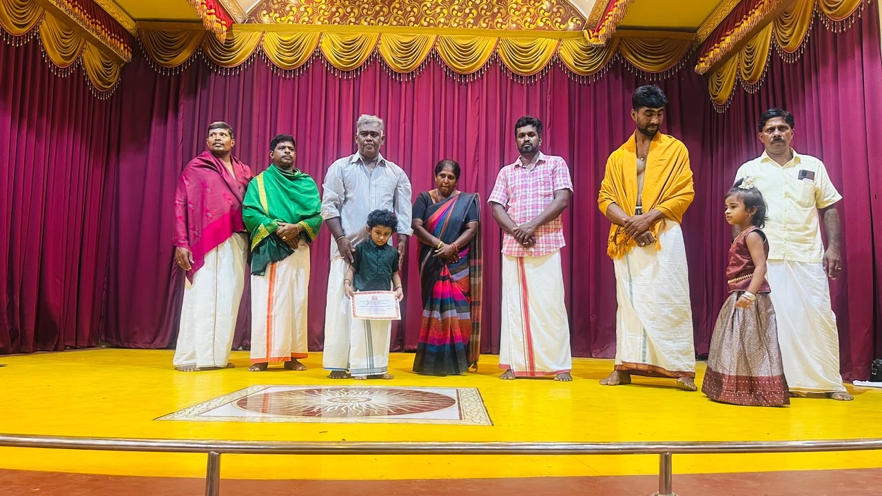 Manjavanapathi Murugan Temple Moral School conducts Pannisai and Neethi Book Mind Competition Day 1