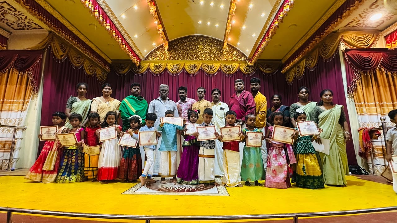 Manjavanapathi Murugan Temple Moral School conducts Pannisai and Neethi Book Mind Competition Day 1